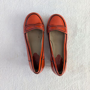 Cristofoli Red Pink Black Heeled Loafers - Size 9